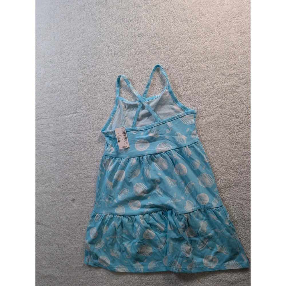 The Childrens Place Girls Blue Seashell Starfish Tiered Halter Dress Size S 7/8 - Picture 6 of 8